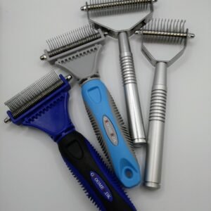 Danish Twin King 2in1 rake – plastic handle (grey/blue